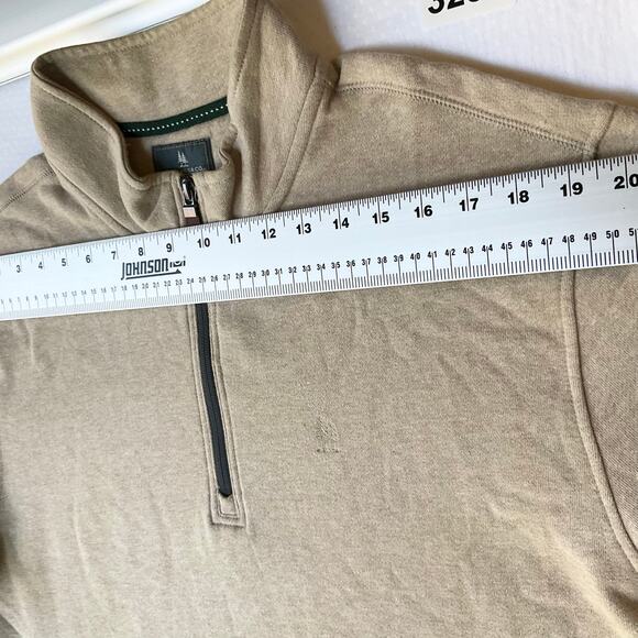 G.H. Bass & Co. men Long Sleeve Half Zip Turtleneck Sweatshirt size XL, Beige - Picture 2 of 9